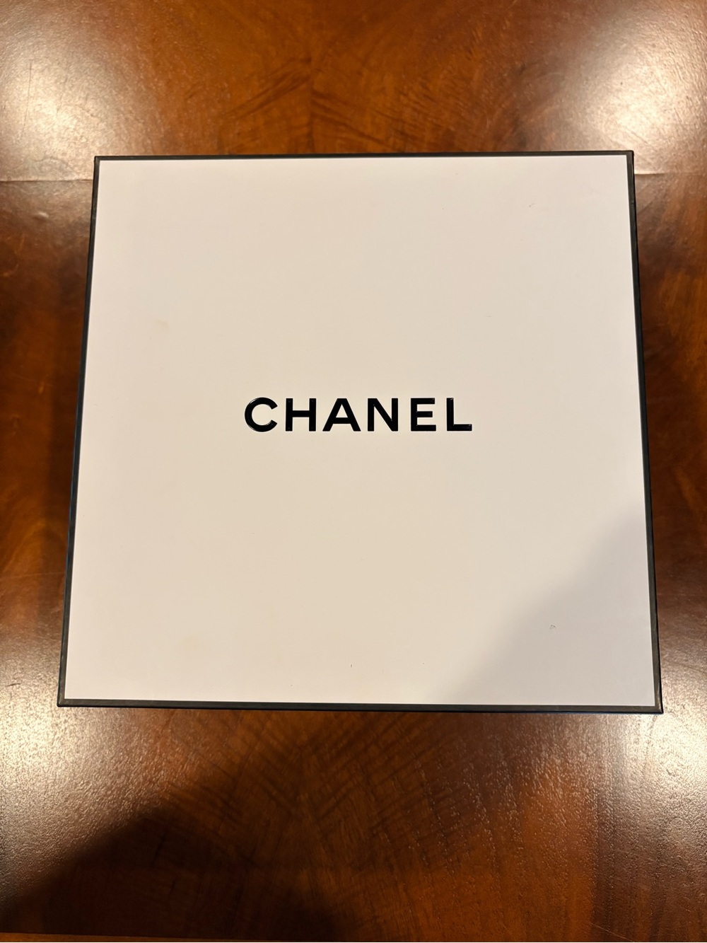 CHANEL White Box with Black Logo and Trim